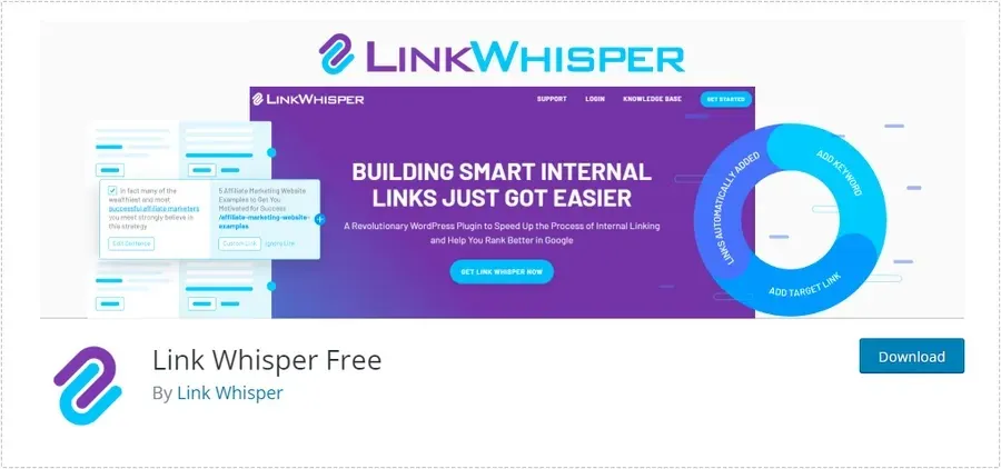 Link Whisper 내부 링크 구조 관리 화면