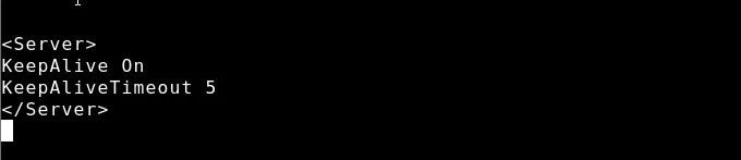워드프레스 Keep-Alive 설정 httpd_config.conf 수정 화면