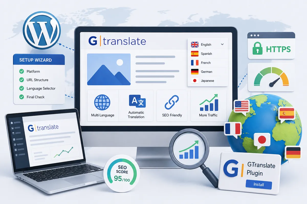 워드프레스 Gtranslate 다국어 플러그인 대표 이미지