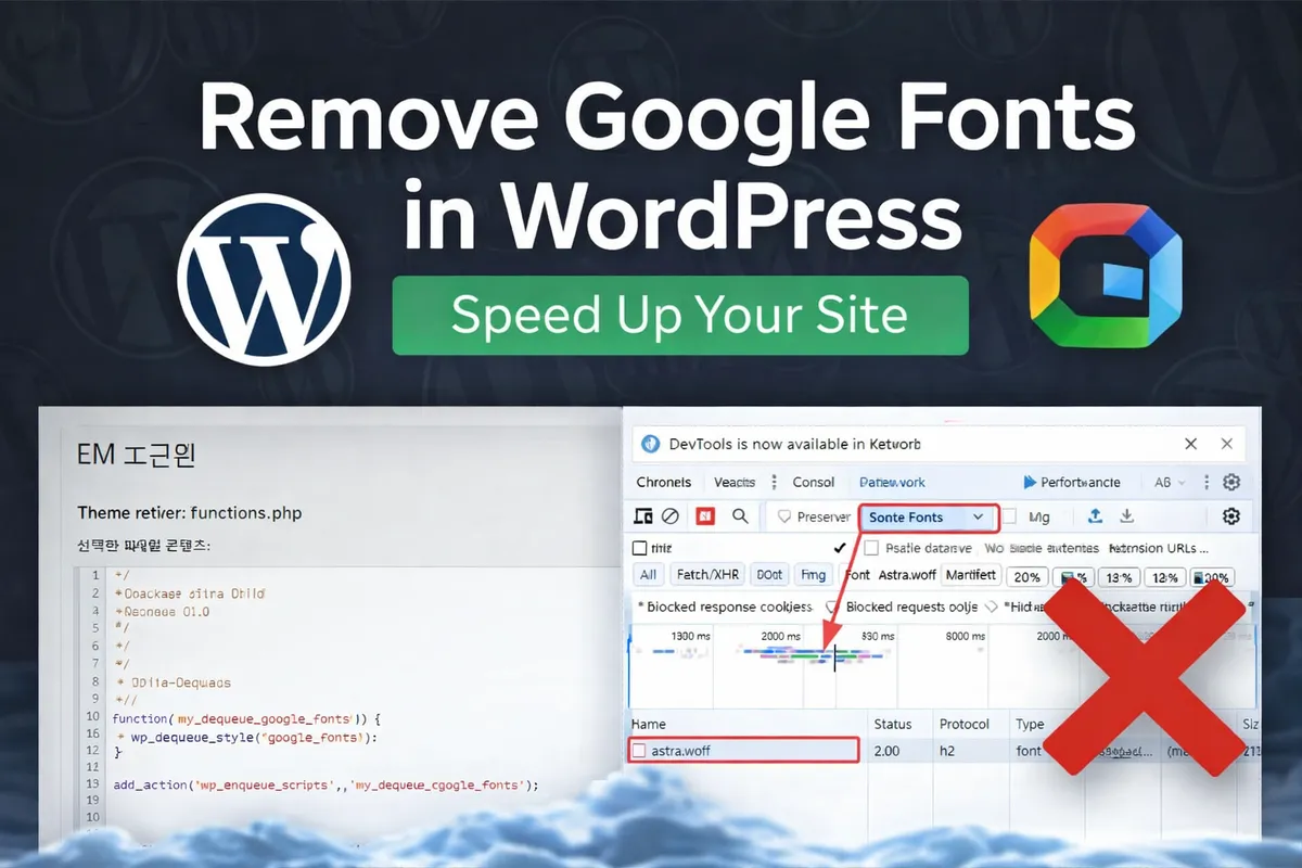 워드프레스 구글 폰트 제거 대표 이미지