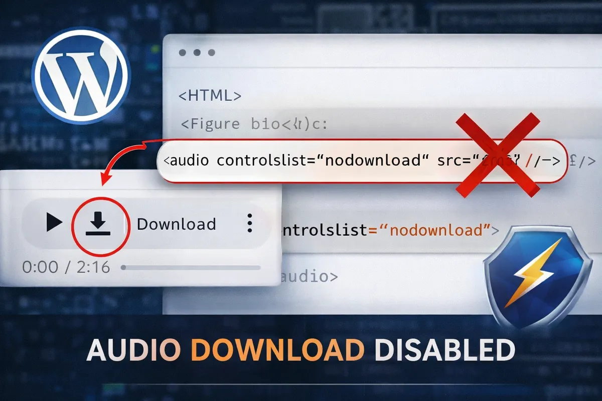 워드프레스 오디오 다운로드 제거 대표 이미지