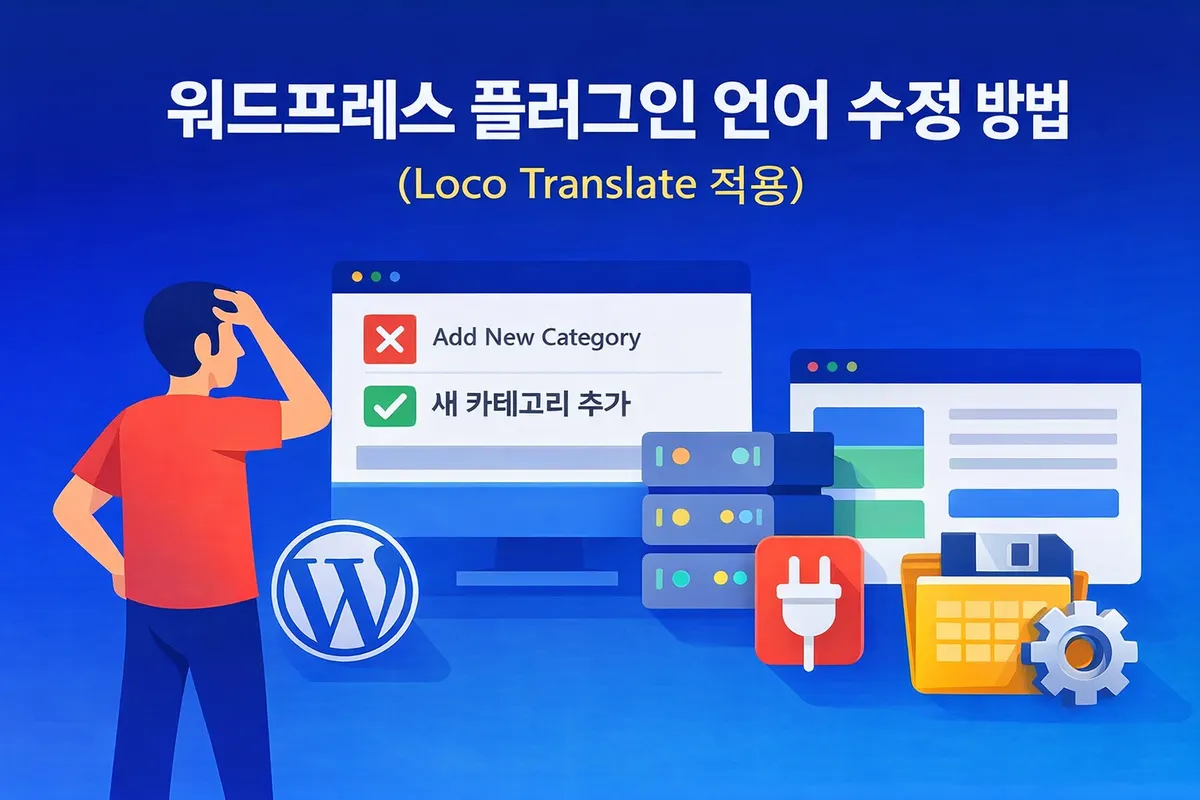 워드프레스 플러그인 언어 수정 대표 이미지