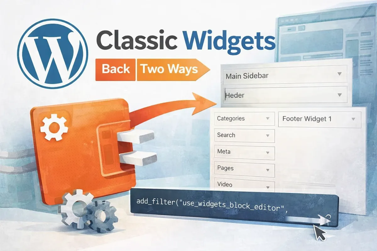 워드프레스 위젯 클래식 적용 대표 이미지