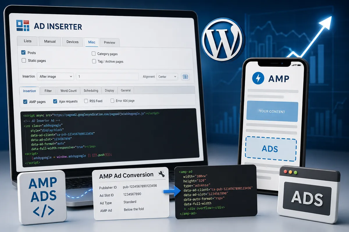 AD Inserter AMP 전용 애드센스 설정