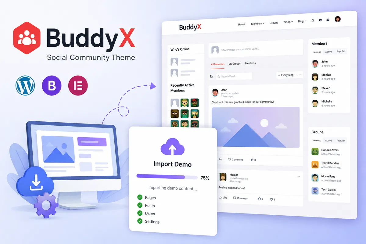 BuddyX 테마 데모 설치