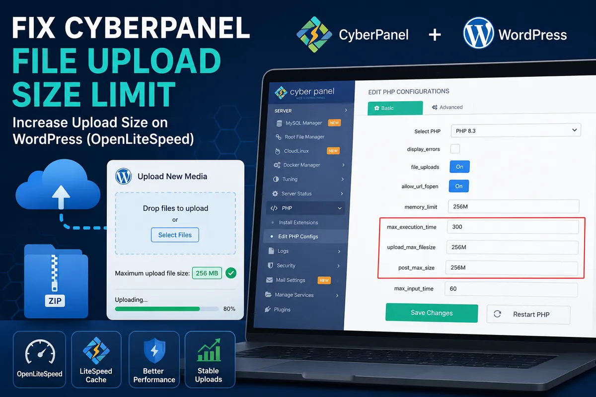 CyberPanel File Upload Size