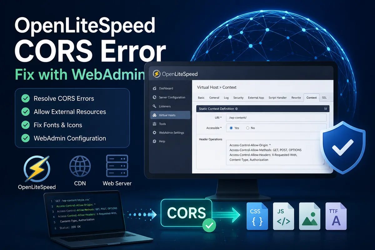 OpenLiteSpeed CORS Error