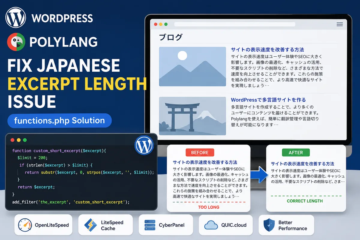 Polylang Japanese Excerpt Length Issue