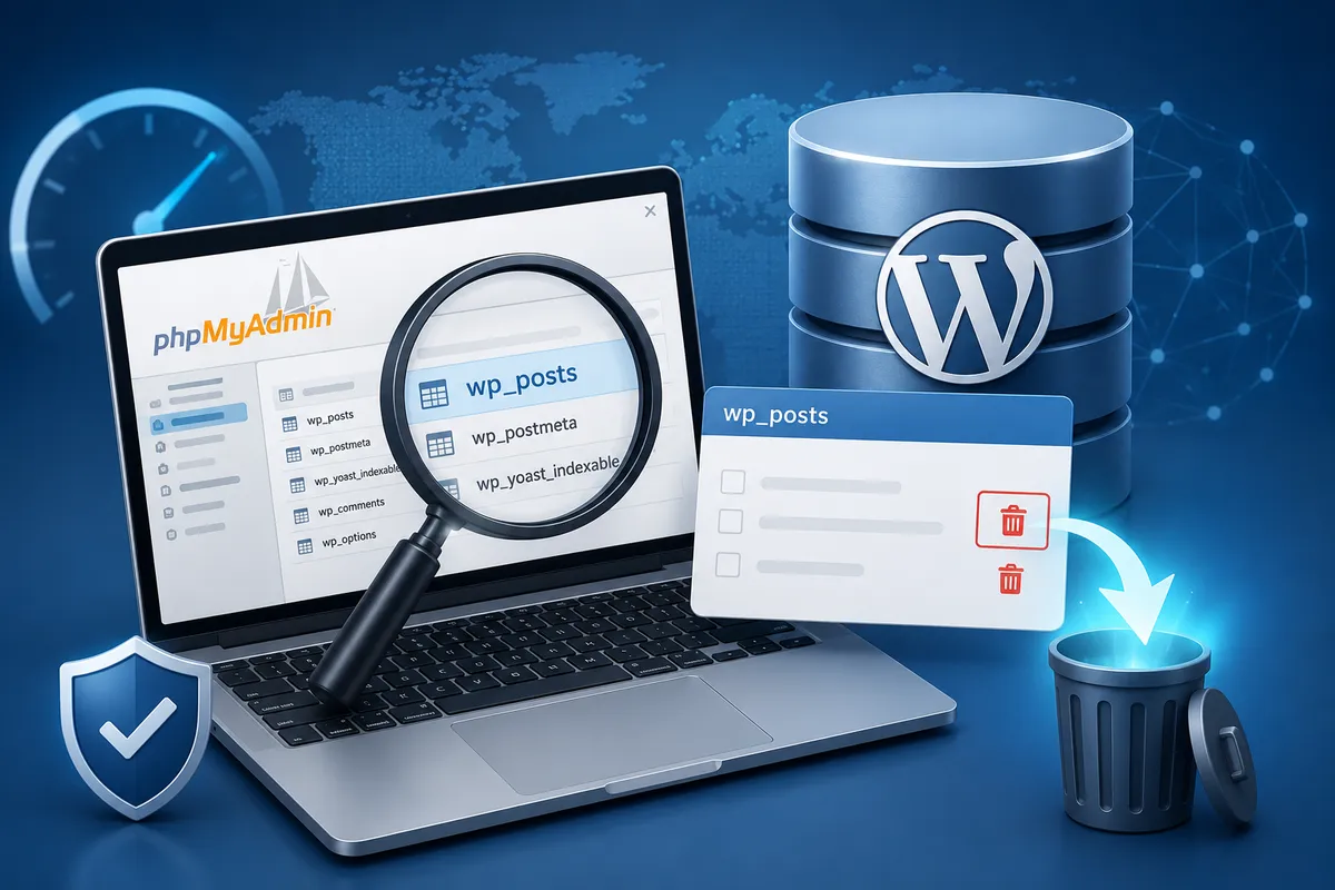 WP phpMyAdmin 오래된 게시물 완전 삭제 대표 이미지