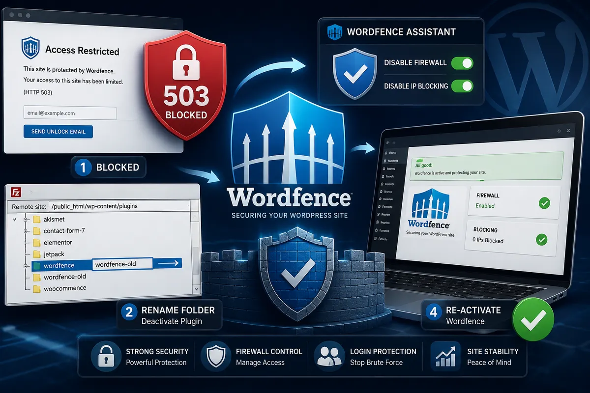 Wordfence 차단으로 워드프레스 접속 안 될 때 대표 이미지