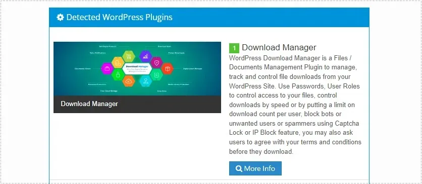 워드프레스 Download Manager 플러그인 확인 화면