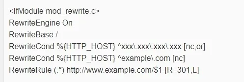 IP 주소로 접속되는 워드프레스 페이지를 도메인 주소로 리디렉션하는 htaccess 설정 예시
