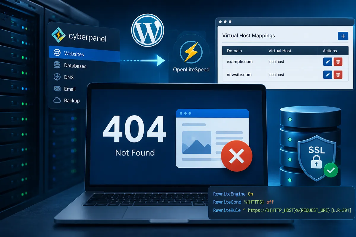 CyberPanel WordPress 404 Error