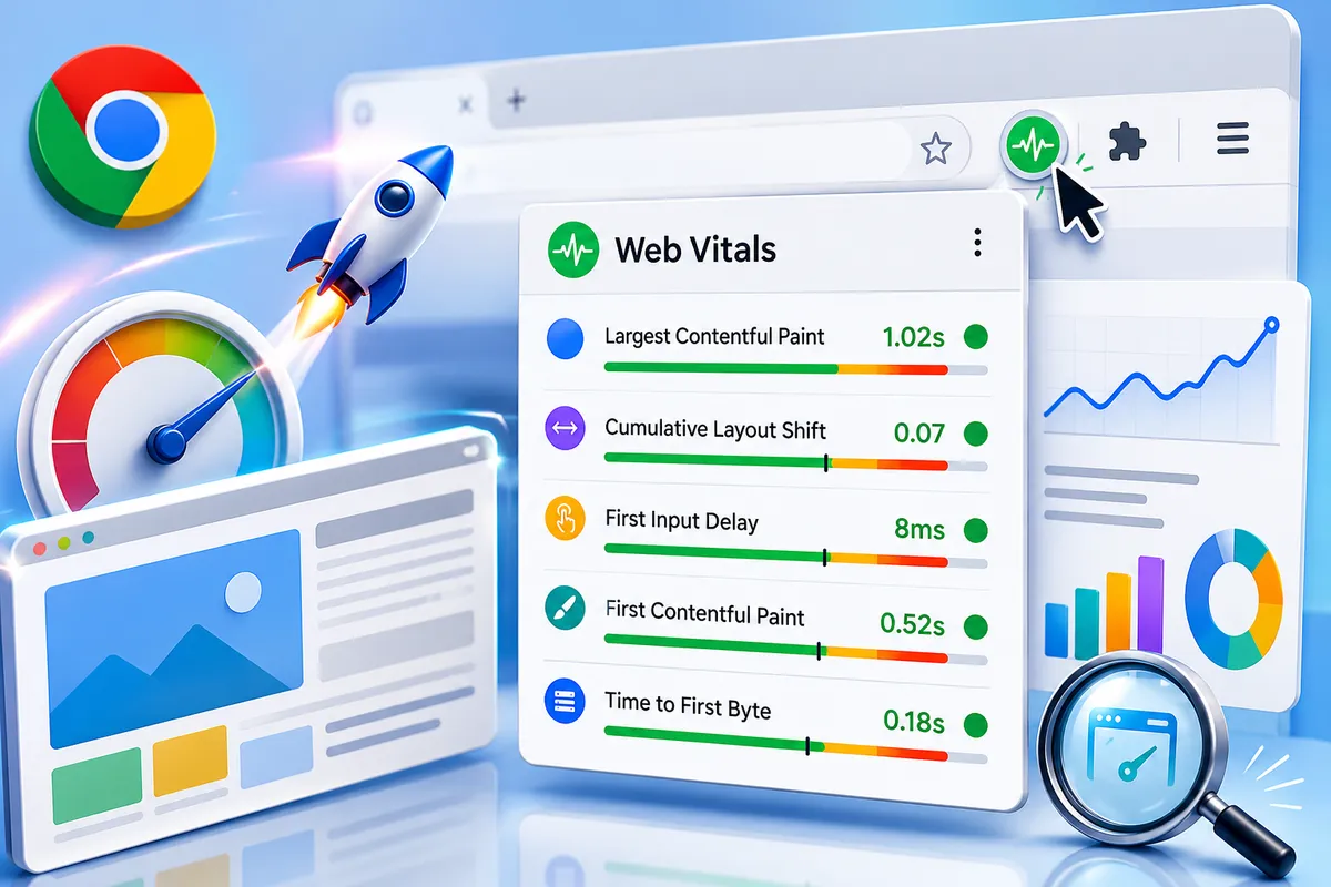 Web Vitals 확장 프로그램으로 CLS·TTFB·속도 측정
