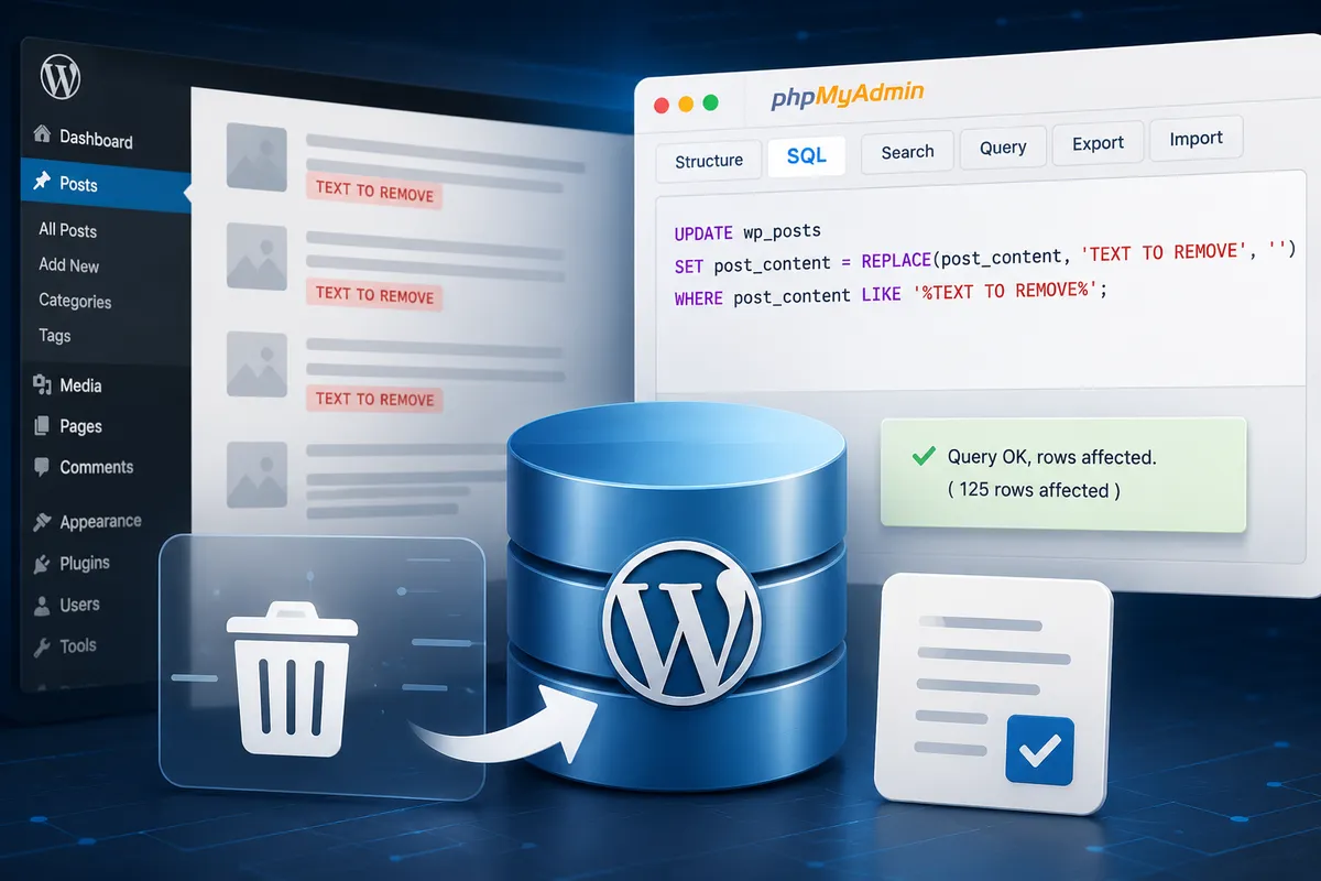 WordPress Bulk Text Removal